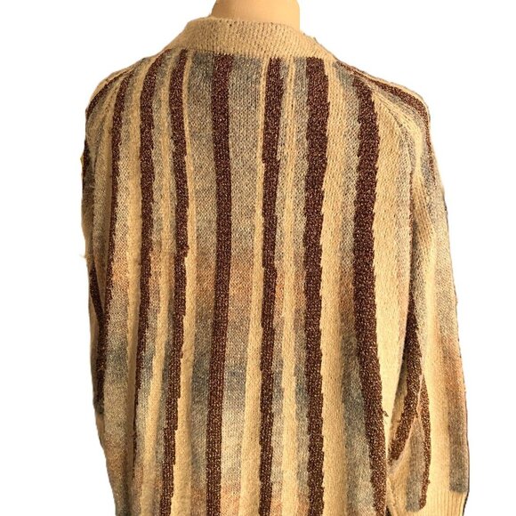 Anthropologie FRNCH Chantal Shimmer-Striped Knit Kimono Cardigan Duster, NWT - Picture 10 of 15